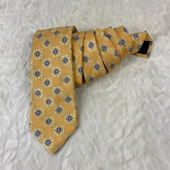 Bundle of 2 Neckties Hart Schaffner Marx Floral Silk/ Happy Jack Geometric Print - Picture 5 of 15